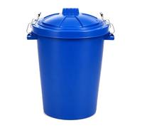 Chabrias Ltd 85 Litre Blue Garden Waste Bin with Locking Lid - UK MADE - Heavy Duty Outdoor Storage Bin, Blue Plastic Dustbin for Animal Feed, Bird Seed, Compost, Recycling/Rubbish Storage, Made in UK