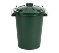 Chabrias Ltd 85 Litre Green Garden Waste Bin with Locking Lid - UK MADE - Heavy Duty Outdoor Storage Bin, Green Plastic Dustbin for Animal Feed, Bird Seed, Compost, Recycling Rubbish Storage, UK Made