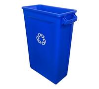 Chabrias Ltd 87 Litre Blue Slim Recycling Bin Space-Saving Vented Waste Container - Narrow Mixed Recycling Waste Receptacle for Home, Office, Kitchen and Commercial Use