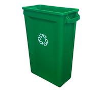 Chabrias Ltd 87 Litre Green Slim Recycling Bin Space-Saving Vented Waste Container - Narrow Mixed Recycling Waste Receptacle for Home, Office, Kitchen and Commercial Use