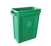 Chabrias Ltd 87 Litre Slim Bin Recycling Container, Space Saving Design, Rectangular for Home, Office, Kitchen - Commercial Product Vented Slim Waste Receptacle Bin (1, Green)