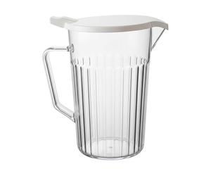Chabrias Ltd 900ml Virtually Unbreakable Polycarbonate Plastic Jug with Leakproof White Lid - BPA Free Water Jug & Drink Pitcher for Home or Bedside Use, Warm & Cold Safe, UK Made - 900ml White