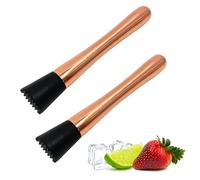 Chabrias Ltd Bar Muddler, Spoon, Stainless Steel Copper Finish, Cocktail Accessories & Tools (Copper Muddler Pack of 2)