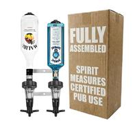 Chabrias Ltd Black 2 Bottle Wall Bar Rail + 25ml Spirit Optic Measures - UK Made, Fully Assembled Metal Bracket & Pub Trade Compliant, Traditional Black, Fits 70cl-1.5L Bottles