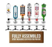 Chabrias Ltd Black 6 Bottle Wall Bar Rail + 50ml Spirit Optic Measure- UK Made, Fully Assembled Metal Bracket & Pub Trade Compliant, Traditional Black, Fits 70cl-1.5L Bottles