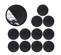 Chabrias Ltd Black Round Non Slip Bar Serving Tray 11 Inch Drinks Tray 12 Pack