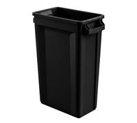 Chabrias Ltd Black Slim Commercial Waste and Recycling Bin | 87 litre vented slim bin with four bag cinches and moulded handles for kitchens, offices, bars, restaurants and workplaces.