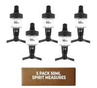 Chabrias Ltd Black Spirit Optic Measure - CE Government Stamped, UK Made, Wall Mounted Drinks Dispenser for Spirits - Multiple Sizes & Pack Quantities (5, 50ml)