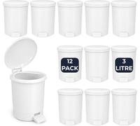 Chabrias Ltd Chabrias White Pedal Waste Bin With Removable Liner 3 To 40L Kitchen Office Recycling Bin