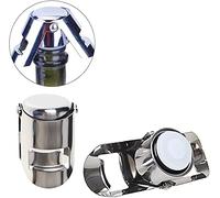 Chabrias Ltd Champagne Stopper Stainless Steel Vacuum Sealed Wine Sparkling Bottle Closure Sealer Silver (1)
