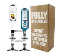 Chabrias Ltd Chrome 2 Bottle Wall Bar Rail + 25ml Spirit Optic Measure - UK Made, Fully Assembled Metal Bracket & Pub Trade Compliant, Traditional Chrome, Fits 70cl-1.5L Bottles