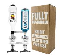 Chabrias Ltd Chrome 2 Bottle Wall Bar Rail + 50ml Spirit Optic Measure- UK Made, Fully Assembled Metal Bracket & Pub Trade Compliant, Traditional Fits 70cl-1.5L Bottles