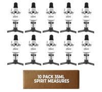 Chabrias Ltd Chrome Optic Spirit Measure - CE Government Stamped, UK Made Wall Mounted Optic Dispenser for Spirits, Ideal for Home Bars, Pubs & Commercial Bars (10, 35ml)