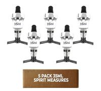 Chabrias Ltd Chrome Optic Spirit Measure - CE Government Stamped, UK Made Wall Mounted Optic Dispenser for Spirits, Ideal for Home Bars, Pubs & Commercial Bars (5, 35ml)