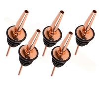 Chabrias Ltd Copper 5 Pack Fast Free Flow Liquor Spirits Pourer Speed Pourers Wine Bottle Spirits Pourers Tapered Spout for Olive Oil Coffee Syrup Vinegar Bottles