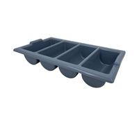 Chabrias Ltd Cutlery Tray 4 Compartment Grey Durable Restaurant Grade Organiser, Gastronorm Box 1/1 Commercial Kitchen Storage for Restaurants Schools Catering Food Service Utensil Holder