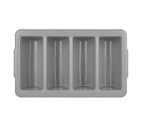 Chabrias Ltd Durable 4 Compartment GN 1/1 Cutlery Tray - Restaurant Grade, Easy-to-Clean Organizer,Efficient Kitchen Storage in Restaurants, Schools, and Commercial Use (Grey)