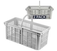Chabrias Ltd Glass Collection Caddy Basket with Handle - UK Made Heavy Duty Bar Glass Carrier for Pubs, Restaurants & Home, Multi-Purpose Cleaning Caddy, Bottle & Glasses Transport - (2, Grey)