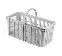 Chabrias Ltd Glass Collection Caddy Basket with Handle - UK Made Heavy Duty Bar Glass Carrier for Pubs, Restaurants & Home, Multi-Purpose Cleaning Caddy, Bottle & Glasses Transport - (1, Grey)