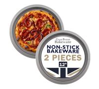Chabrias Ltd Great British Bakeware 2 Pack 31cm Superior Double Coated Non-Stick Deep Pizza Pan Oven Round Crisper, Pizza Trays for Oven, Baking Tray, Large 12 Inch PFOA & BPA Free Made in England