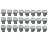 Chabrias Ltd Grey Swing Bin 25 Litre, 24 Pack Waste Rubbish Recycling Bin - Flip Top Dustbin for Home, Kitchen, and Office