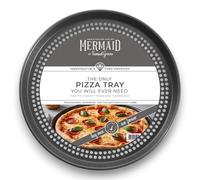 Chabrias Ltd Hard Anodised 14" Perforated Round Pizza Tray with Holes Less-Stick