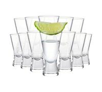Chabrias Ltd Heavy Base V-Shaped Shot Glasses | Set of 12 | Durable 35ml Shot Glasses for Vodka, Whiskey, Tequila, Espresso, Desserts | Dishwasher Safe & Perfect for Gifting