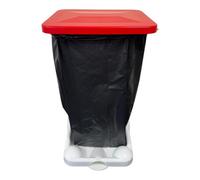 Chabrias Ltd Heavy Duty Pedal Recycling Bin With Wheels Red Lid