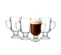 Anchor Hocking 69738 Glass Irish Coffee Mugs Cup - Tea Cups Coffee Mocha Mugs (4 pack) by Chabrias ltd, 8 fluid ounces