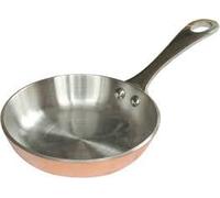 Chabrias Ltd Mini Copper Serving Pan 10cm x 2cm, Stainless Steel Interior, Oven Safe Small Saucepan/Frying Pan for Starters, Sauces, Butter, Tapas & Professional Restaurant Presentation
