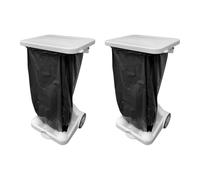 Chabrias Ltd Mobile White 2 Pack Free Standing Foot Pedal Bin Waste Bag Garbage Holder Medical School Waste Bin Hand Free