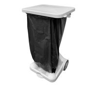 Chabrias Ltd Mobile White & Non Recyclable Logo Free Standing Foot Pedal Bin Waste Bag Garbage Holder Medical School Waste Bin Hands Free