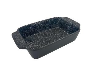 Chabrias Ltd Non Stick Cermaic Casserole Dish 24.5 x 14 x 5.5cm, Rectangular, Non Stick ILAG Coating Black Silver Speckle Ceramic Roaster Casserole Dishes
