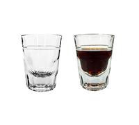 Chabrias Ltd Pack of 2 Espresso Shot Glass Set 60ml, 2oz Measuring Glass with 1oz Line, Heavy Base Glassware for Whiskey, Vodka & Baby Guinness