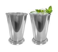 Chabrias Ltd Pack of 2 Julep Cup 14oz / 400ml - Vintage Style Stainless Steel Cocktail Cup, Ideal for Mint Juleps, Mojitos, Gin & Mixed Party Drinks - Durable, Elegant Metal Drinkware