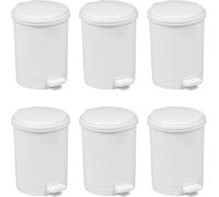 Chabrias Ltd Plastic Pedal Bin, White, 20L (X6)