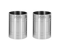 Chabrias Ltd Premium 2 Pack 35ml Stainless Steel Silver Thimble Measure Barware Professional Spirit Measuring Cups, Home Bars, Cocktail Stations & Bartenders, CE Marked