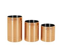 Chabrias Ltd Premium 3 Pack 25, 35, 50ml Stainless Steel Copper Thimble Measure Barware Professional Spirit Measuring Cups, Home Bars, Cocktail Stations & Bartenders, Government Stamped