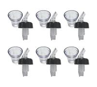 Chabrias Ltd Premium 4 in 1 Speed Pourer + 25ml Jigger Thimble Measure + Shot Glass + Dust Cap UK Made - Hygienic & Leak-Proof (6 Pack)