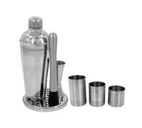 Chabrias Ltd Premium Stainless Steel Cocktail Set With Tray & 3 Piece 25ml, 35ml & 50ml Thimble Set Barware Set, Thimble Measures, Ideal for Home Bars, Cocktail Stations