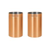 Chabrias Ltd Premium Stainless Steel Copper Thimble Measure Barware Professional Spirit Measuring Cups, Home Bars, Cocktail Stations & Bartenders, Government Stamped (2 Pack 50ml)