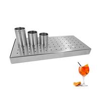 Chabrias Ltd Premium Stainless Steel Rectangular Drip Tray & 3 Piece Thimble Set, 25ml, 35ml & 50ml, Barware Set, Thimble Measures, Home Bars, Cocktail Stations, Barware