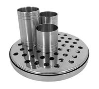 Chabrias Ltd Premium Stainless Steel Round Drip Tray & 3 Piece Thimble Set, 25ml, 35ml, 50ml, Barware Set, Drip Tray, Thimble Measures - Ideal for Home Bars, Cocktail Stations