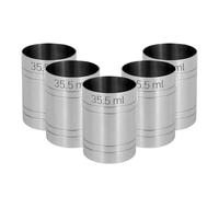 Chabrias Ltd Premium Stainless Steel Silver Thimble Measure Barware Professional Spirit Measuring Cups, Home Bars, Cocktail Stations & Bartenders, CE Marked (5, 35.5ml)
