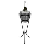 Chabrias Ltd Premium Stainless Steel Wine & Champagne Ice Bucket With Wrought Iron Stand