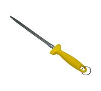 Chabrias Ltd Professional Sharpening Steel, 12" (300mm) - Premium Carbon Steel Honing Rod with Ergonomic Non-Slip Handle Knife Sharpener (Yellow)