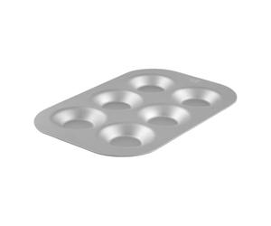 Chabrias Ltd Professional Silver Aluminium UK Made Bakeware (6-Hole Bun Tray)
