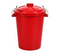 Chabrias Ltd Red Heavy Duty Plastic Bin 85 Litre With Locking Clip Lid Uk Made