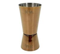 Chabrias Ltd Rose Gold Stainless Steel Dual Jigger 25/50ml Bar Measure Cup for Cocktails, Spirits, and Wine | Professional Double-Sided Peg Measuring Tool for Bar & Party Use