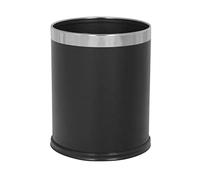 Chabrias Ltd ROUND WASTE BASKET BIN 10L BLACK LEATHER